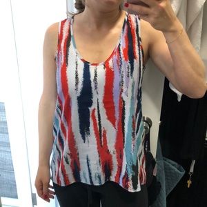 Multi colored high-low tank top